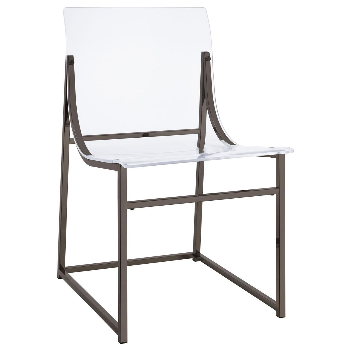 Adino Acrylic Dining Side Chair Clear and Black Nickel (Set of 2) by Coaster at Eve Furniture