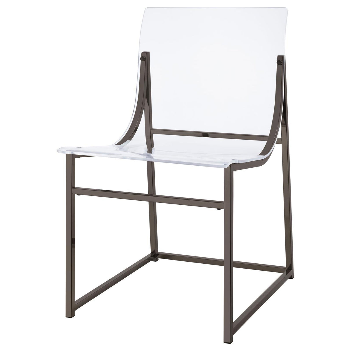 Adino Acrylic Dining Side Chair Clear and Black Nickel (Set of 2) by Coaster at Eve Furniture