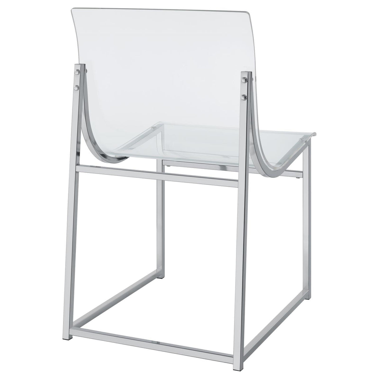 Adino Acrylic Dining Side Chair Clear and Chrome (Set of 2) by Coaster at Eve Furniture