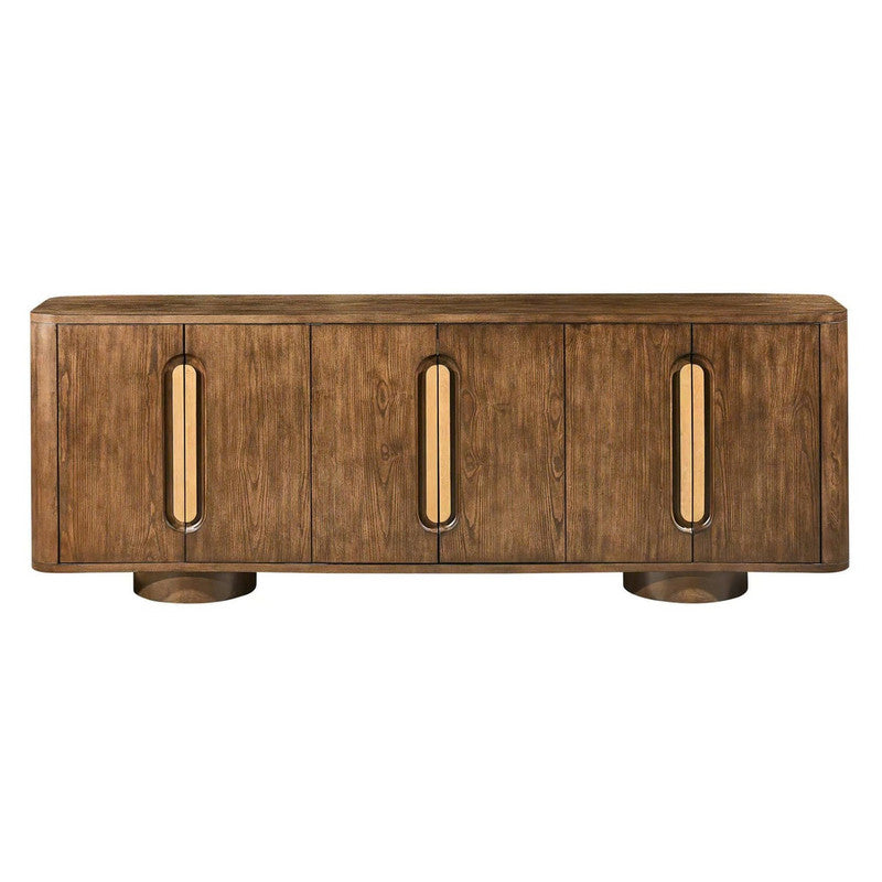 Adler Brown Six-Door Sideboard by Crestview at Eve Furniture