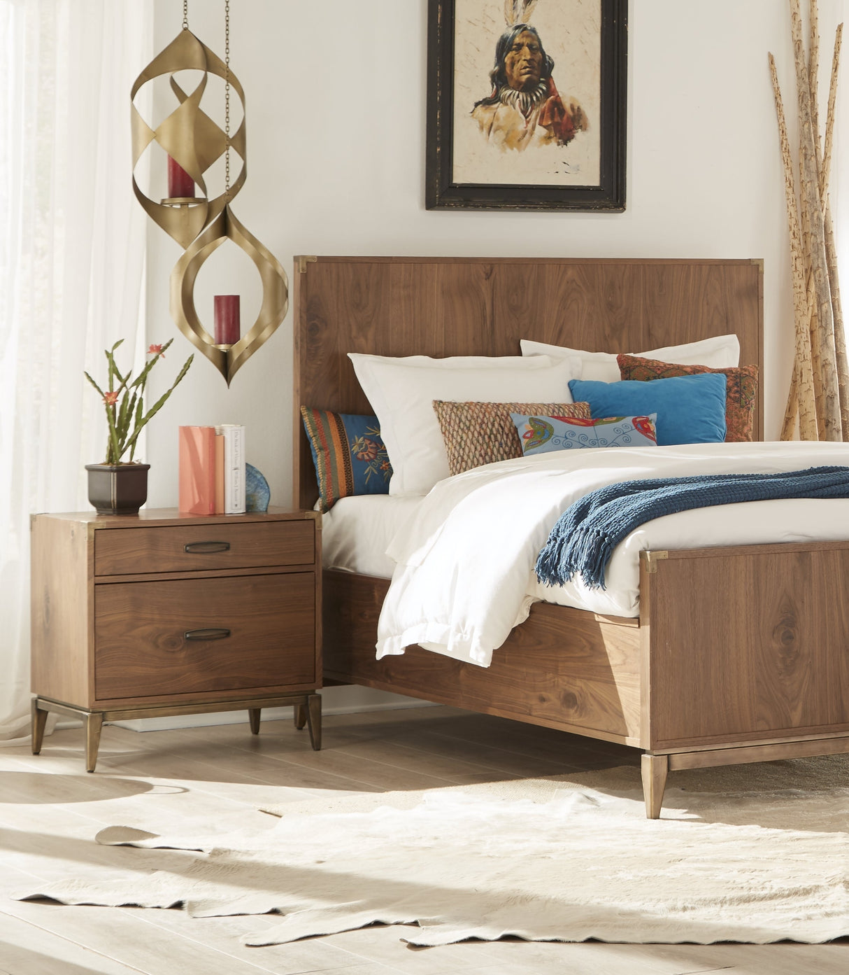 Adler Two Drawer Nightstand in Natural Walnut by Modus Furniture at Eve Furniture