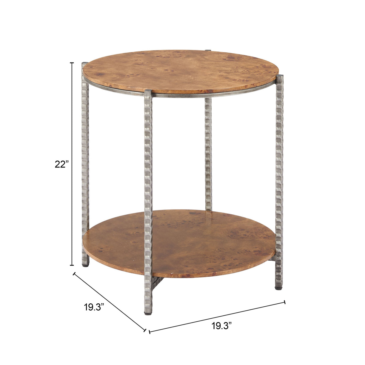 Adna Brown Side Table by Zuomod at Eve Furniture