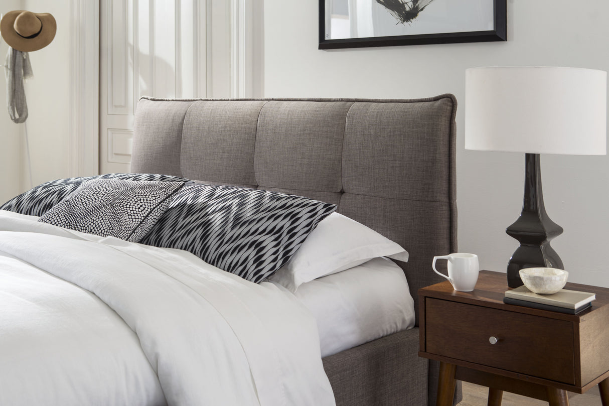 Adona Upholstered Footboard Queen Storage Bed in Dolphin Linen by Modus Furniture at Eve Furniture
