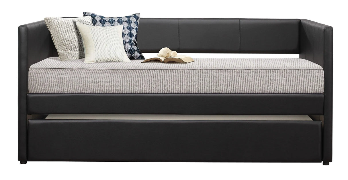 Adra Black Twin Daybed with Trundle by Homelegance at Eve Furniture