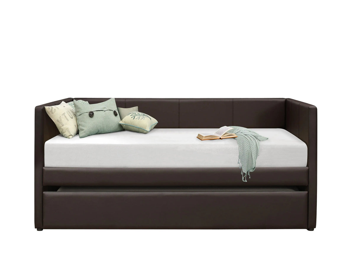 Adra Dark Brown Daybed with Trundle by Homelegance at Eve Furniture