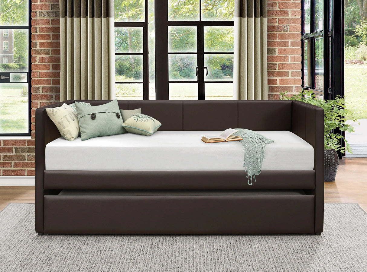 Adra Dark Brown Daybed with Trundle by Homelegance at Eve Furniture