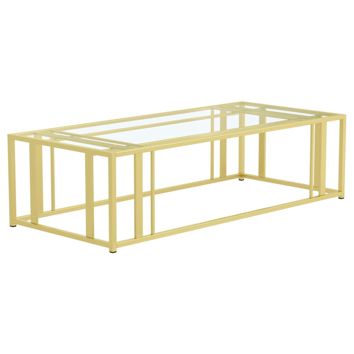 Adri Matte Brass Metal Frame Coffee Table by Coaster at Eve Furniture