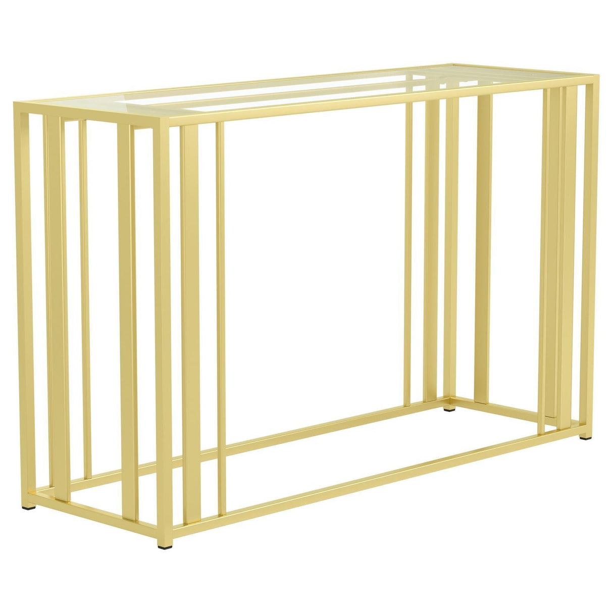 Adri Matte Brass Metal Frame Sofa Table by Coaster at Eve Furniture