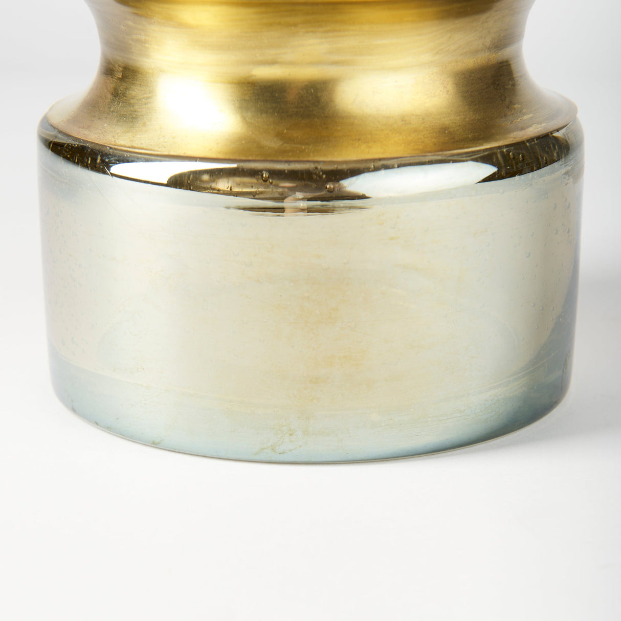 Adriatic I Small Brushed Gold Metal Glass Vase by Mercana at Eve Furniture
