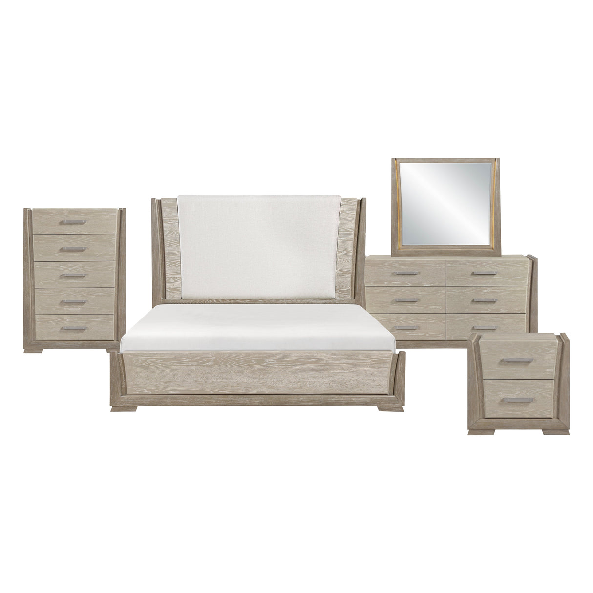 Aeon Brown/Gray 5-Piece Queen Bedroom Set by Homelegance at Eve Furniture