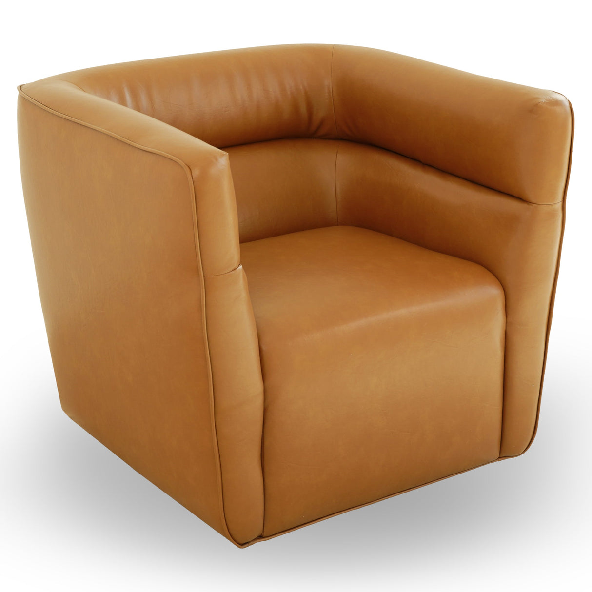Callan Swivel Chair - Vegan Tan Leather by Ashcroft Imports at Eve Furniture