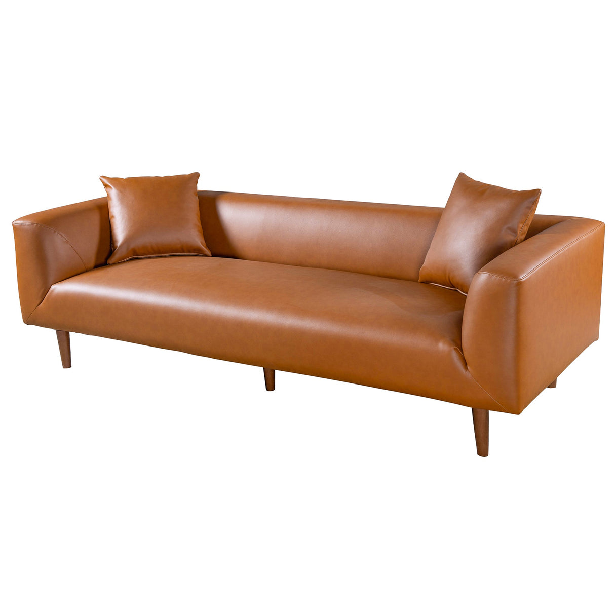 Elwood Cognac Vegan Leather Sofa by Ashcroft Imports at Eve Furniture