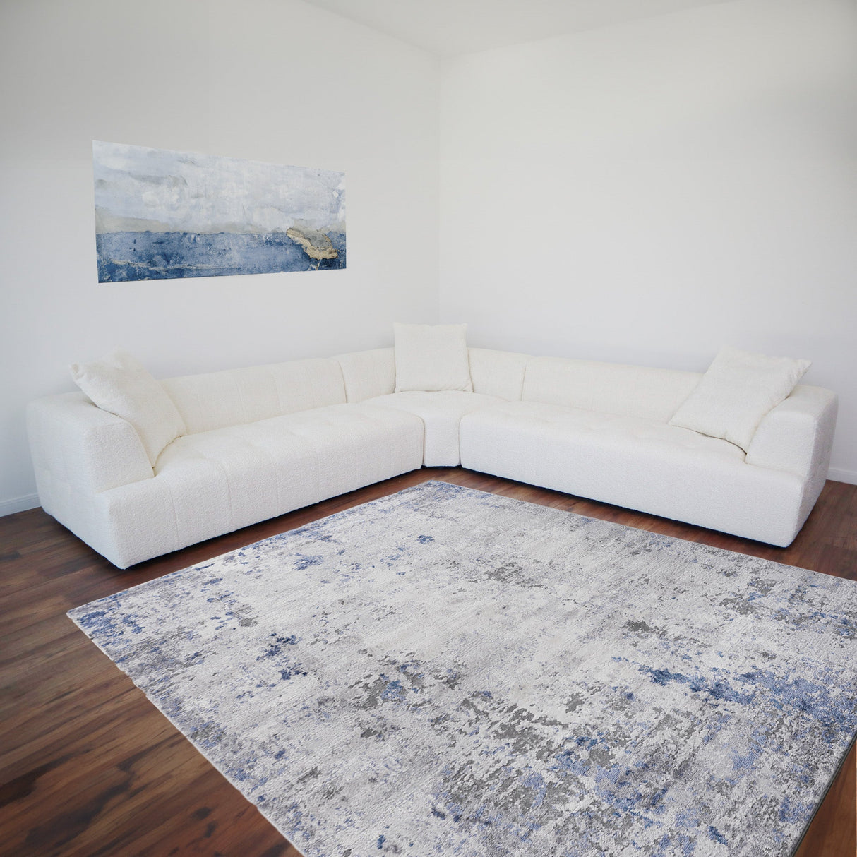 Kaynes Ivory Boucle Corner Sofa by Ashcroft Imports at Eve Furniture