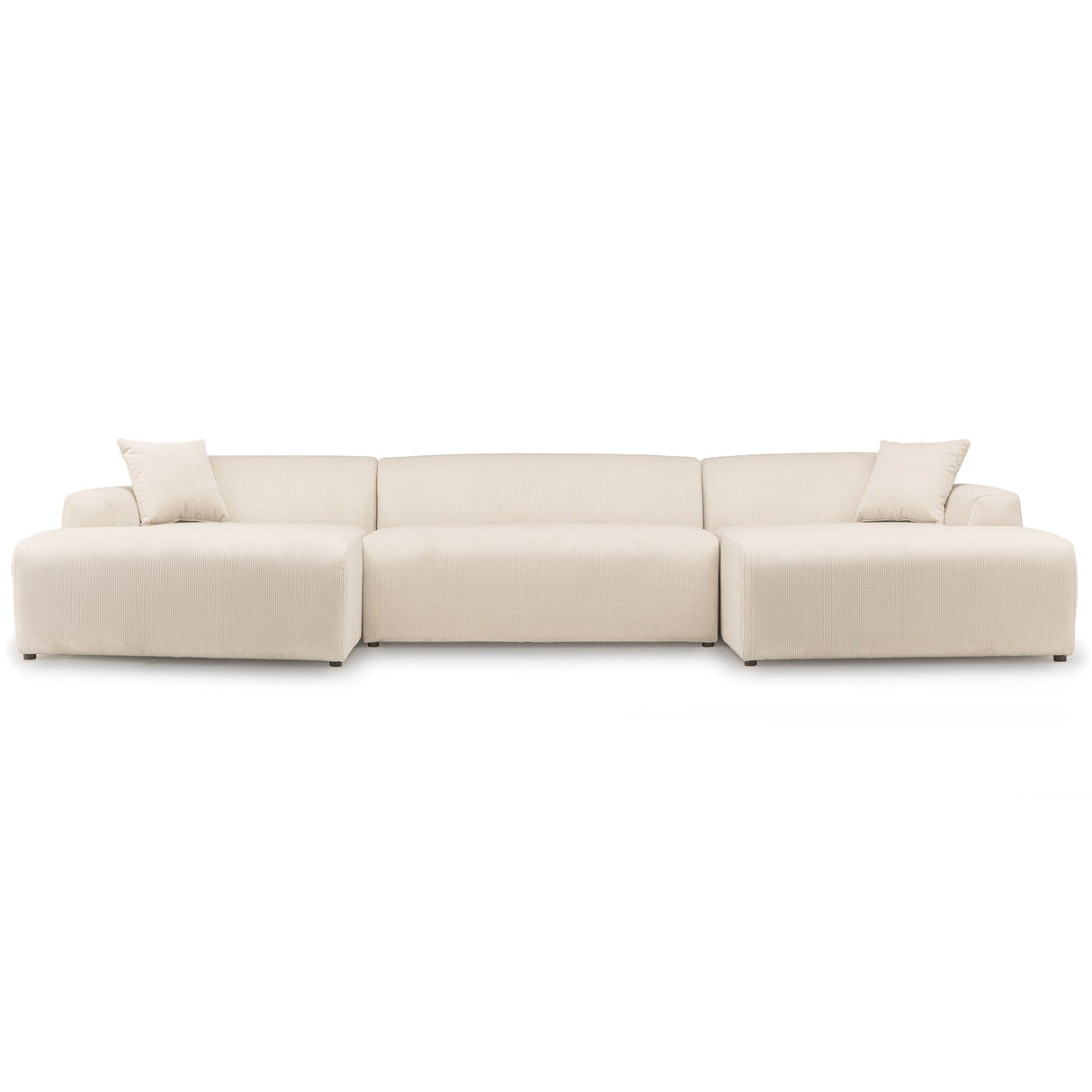 Mar U-Shape Corner Sofa - Cream Corduroy by Ashcroft Imports at Eve Furniture