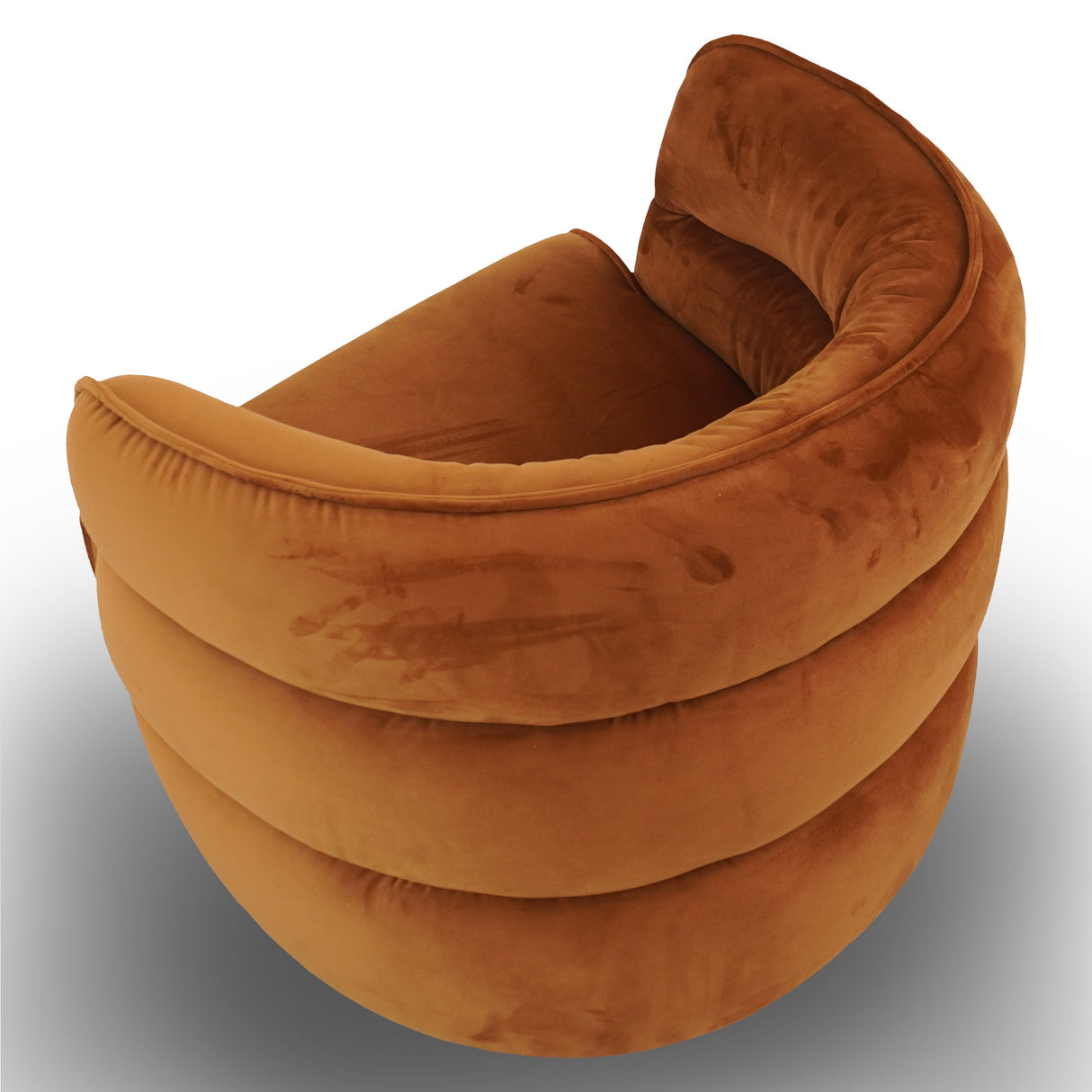 Walden Swivel Chair - Burnt Orange Velvet by Ashcroft Imports at Eve Furniture