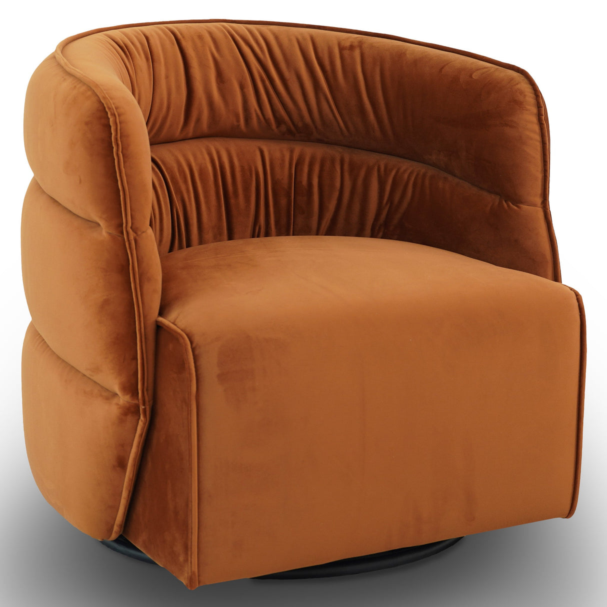 Walden Swivel Chair - Burnt Orange Velvet by Ashcroft Imports at Eve Furniture