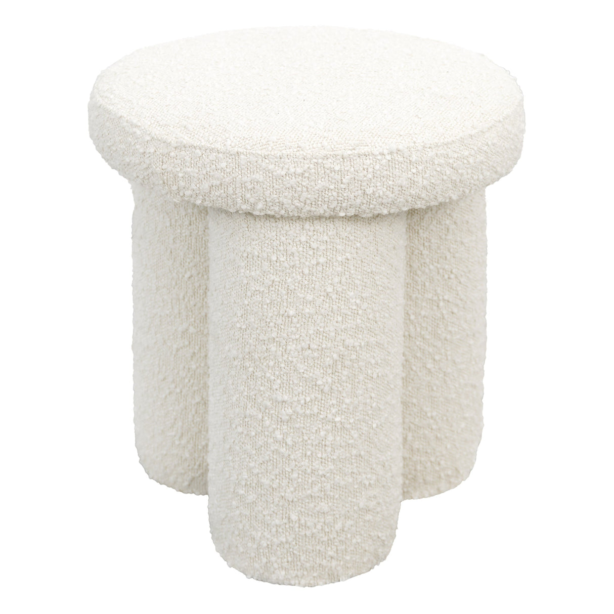 Wesley Ivory Boucle Stool by Ashcroft Imports at Eve Furniture