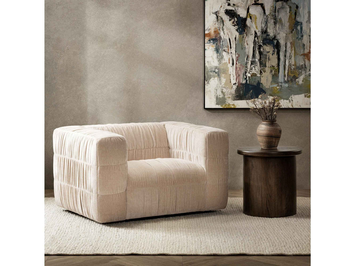 Afeela French Vanilla Upholstered Swivel Chair by Classic Home at Eve Furniture