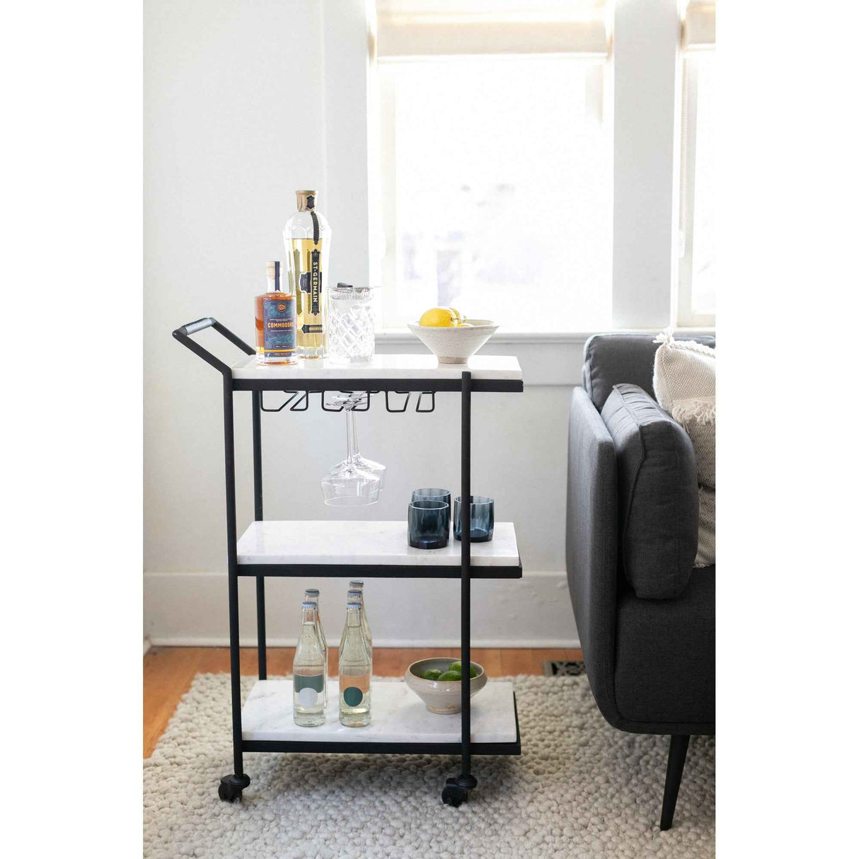 After Hours White Bar Cart