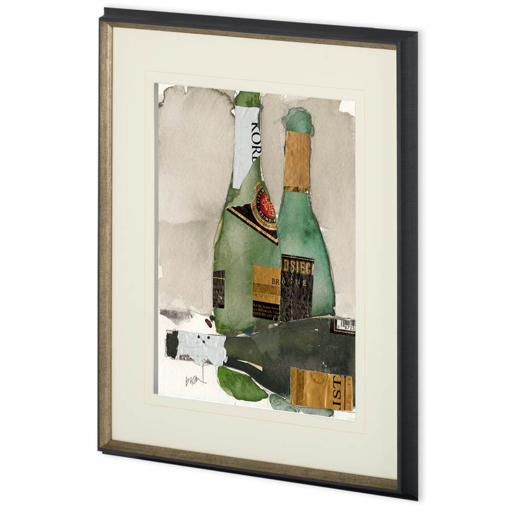 After the Bubbly II by Samuel Dixon a Hand Embellished Textured Framed Art Print Matted under Glass by Mercana at Eve Furniture