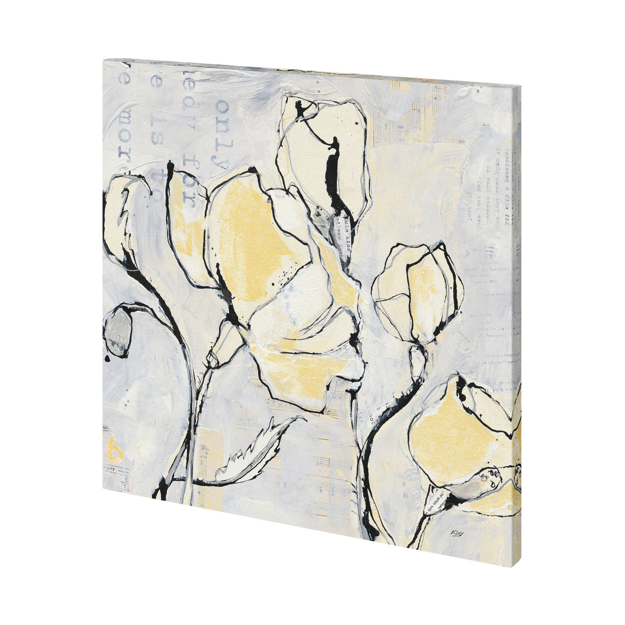 Again II with Yellow by Mercana Studio a Hand Embellished Textured Canvas by Mercana at Eve Furniture
