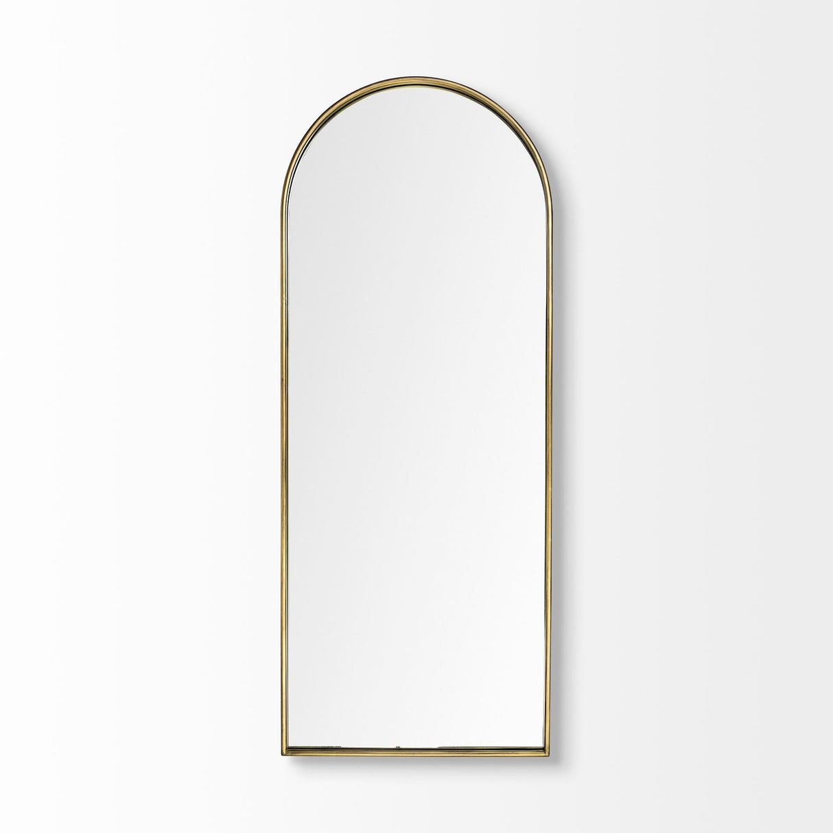 Agatha Rounded Arch Gold Metal Frame Full Length Mirror by Mercana at Eve Furniture