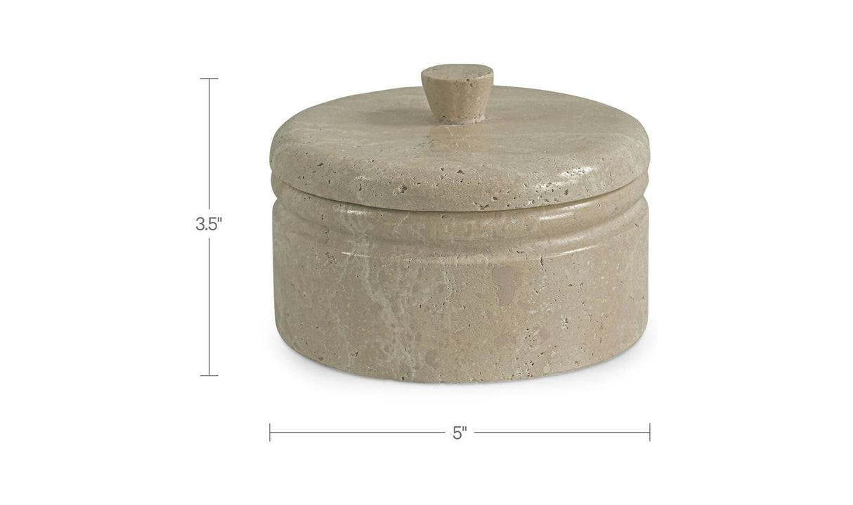 Valencia Round Travertine Box