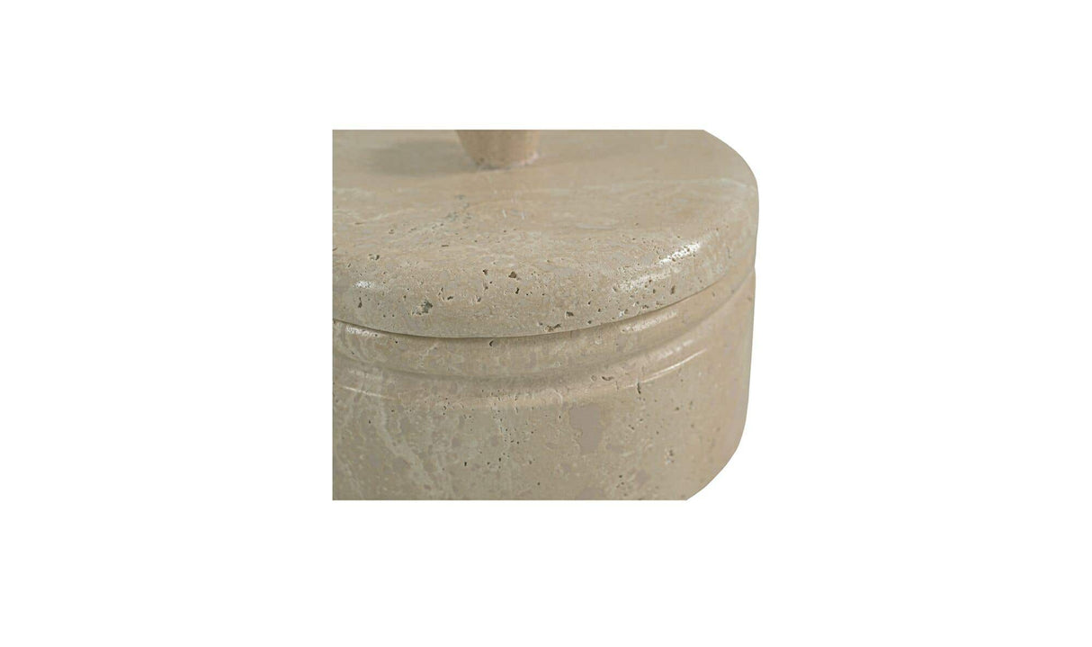 Valencia Round Travertine Box