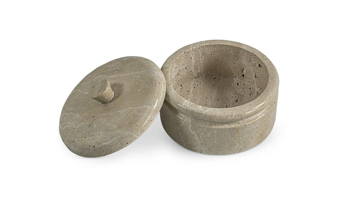 Valencia Round Travertine Box
