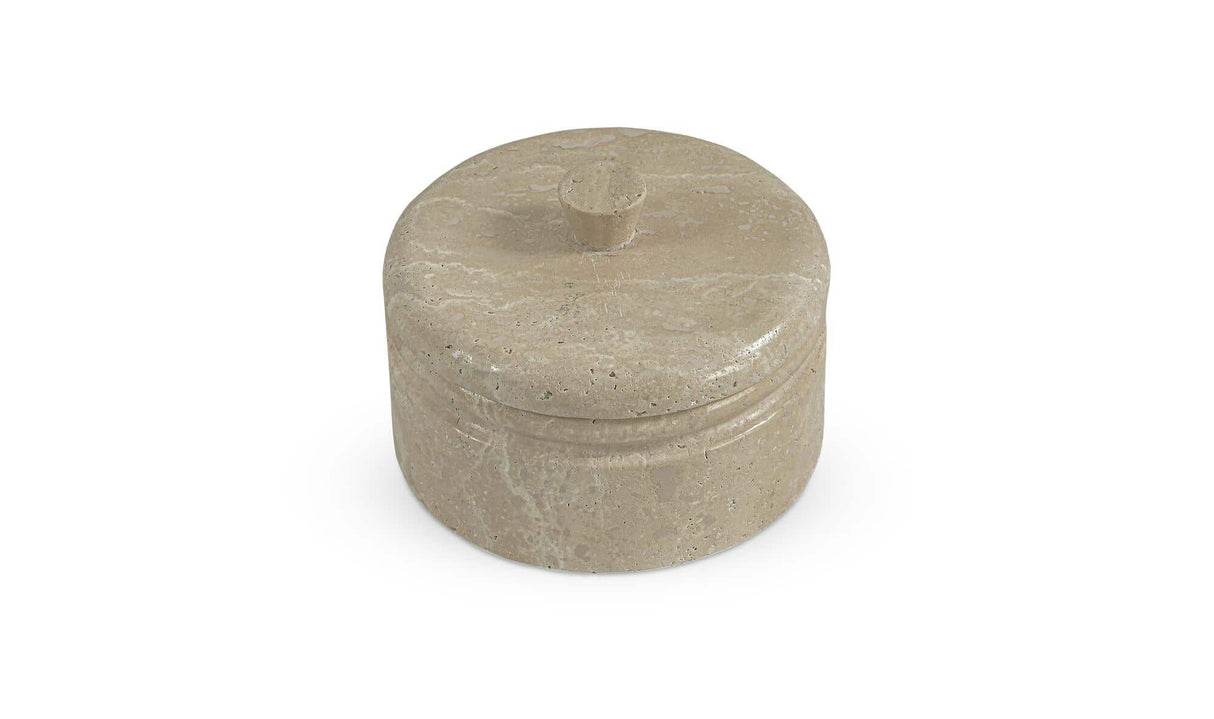 Valencia Round Travertine Box