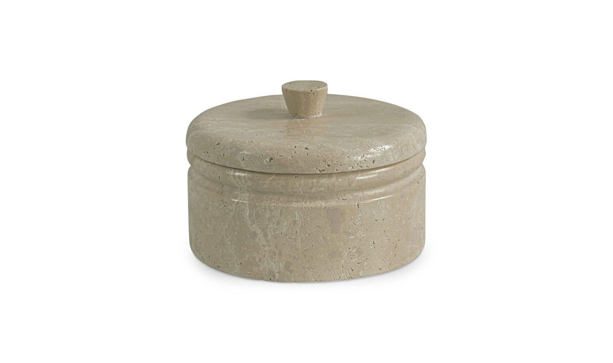 Valencia Round Travertine Box