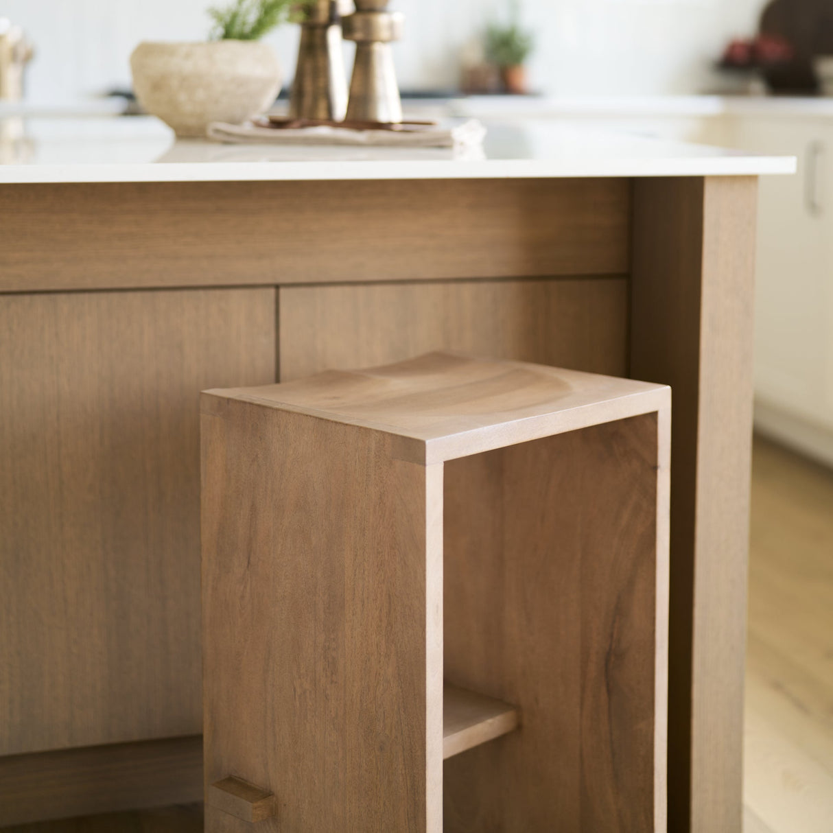 Aida 26" Seat Height Light Brown Wood Counter Stool by Mercana at Eve Furniture