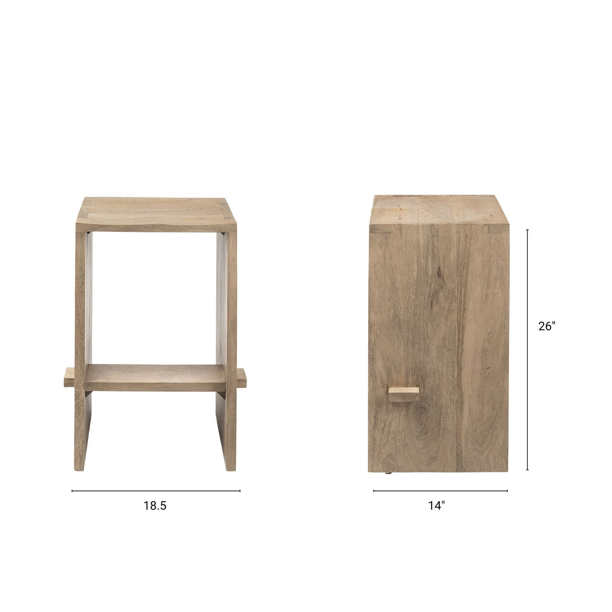 Aida 26" Seat Height Light Brown Wood Counter Stool by Mercana at Eve Furniture
