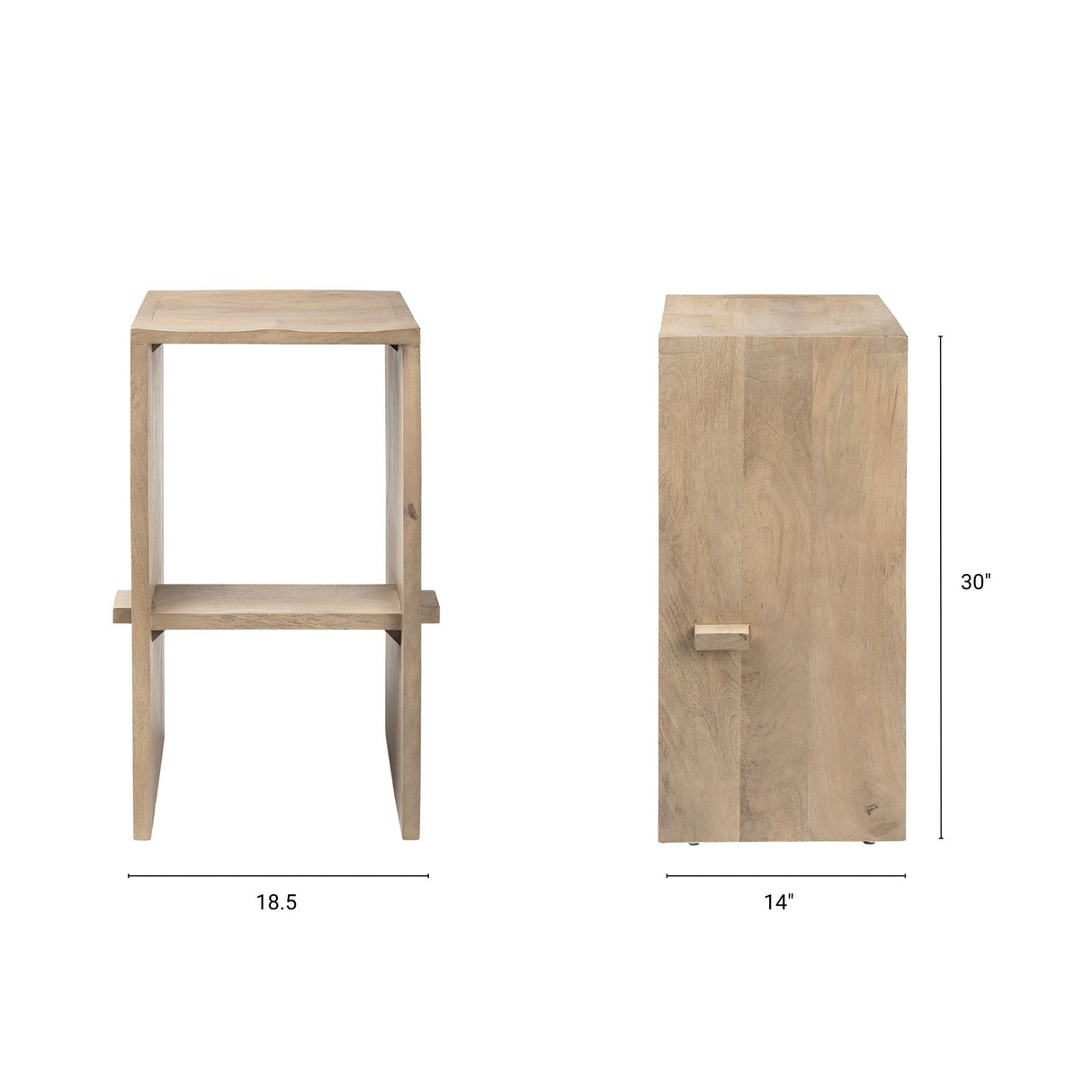 Aida 30" Seat Height Light Brown Wood Bar Stool by Mercana at Eve Furniture