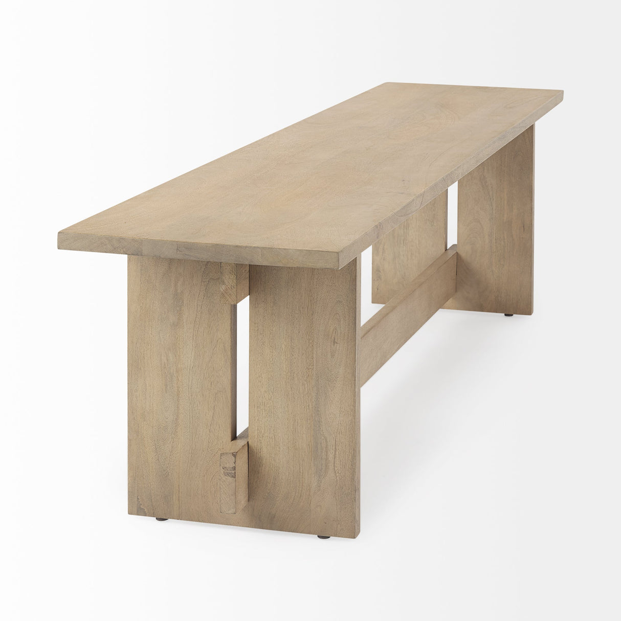 Aida Light Brown Wood Dining Bench by Mercana at Eve Furniture