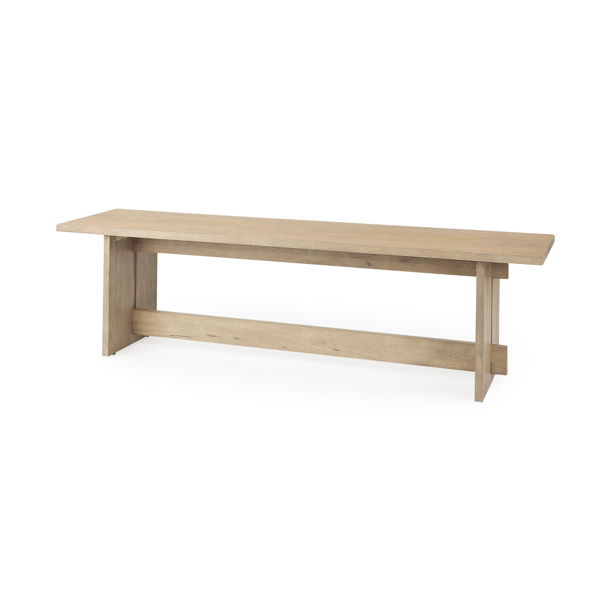 Aida Light Brown Wood Dining Bench by Mercana at Eve Furniture