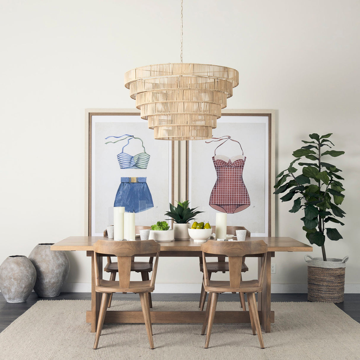 Aida Light Brown Wood Dining Table by Mercana at Eve Furniture