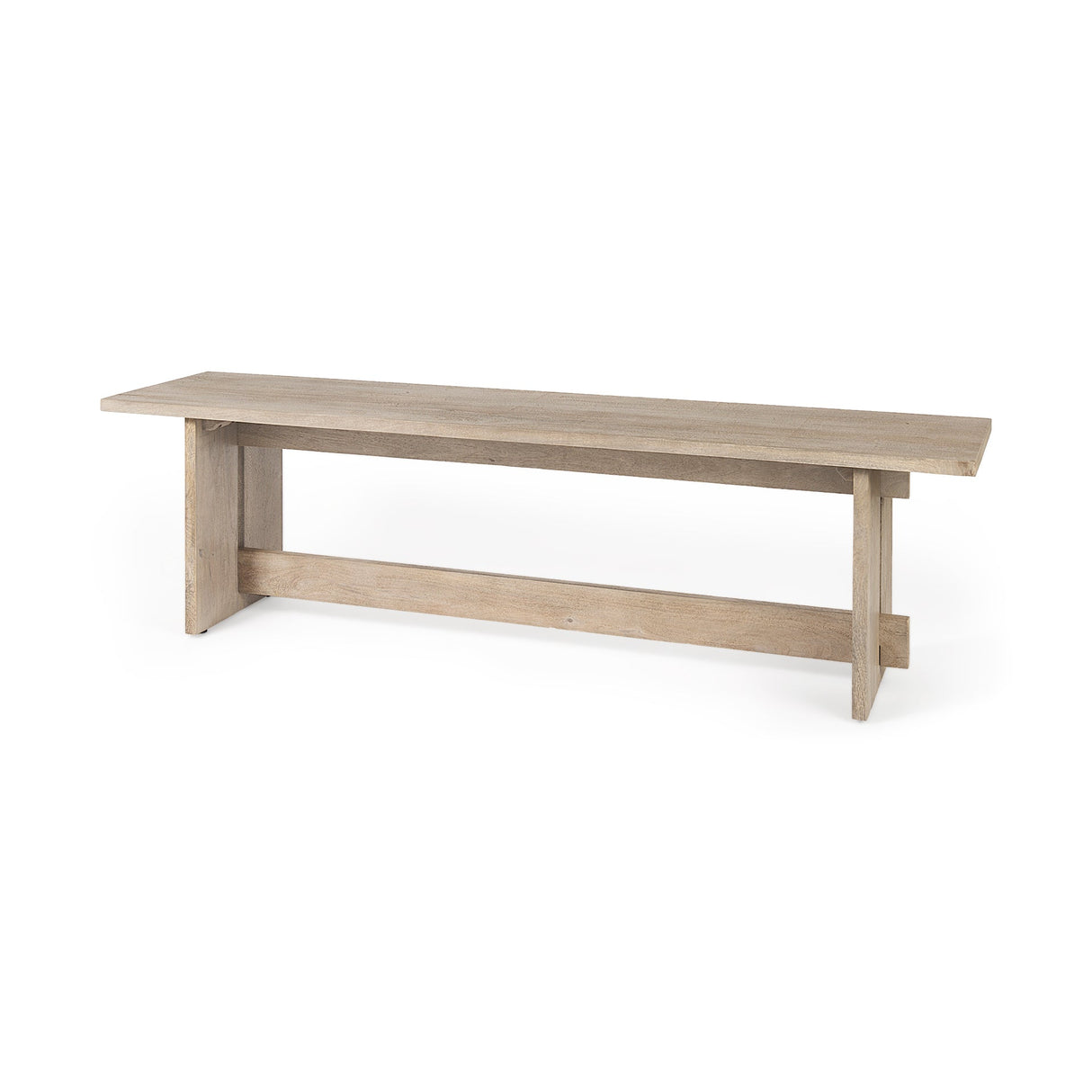 Aida Light Gray Wood Dining Bench by Mercana at Eve Furniture