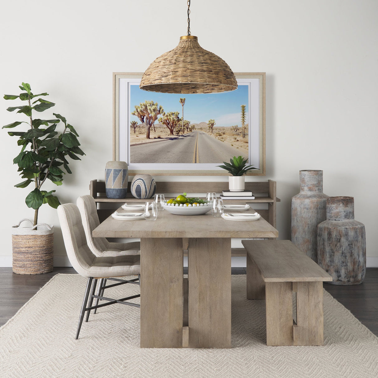 Aida Light Gray Wood Dining Table by Mercana at Eve Furniture