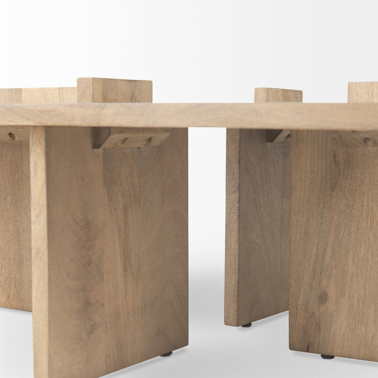 Aida Rectangular Light Brown Wood Coffee Table by Mercana at Eve Furniture