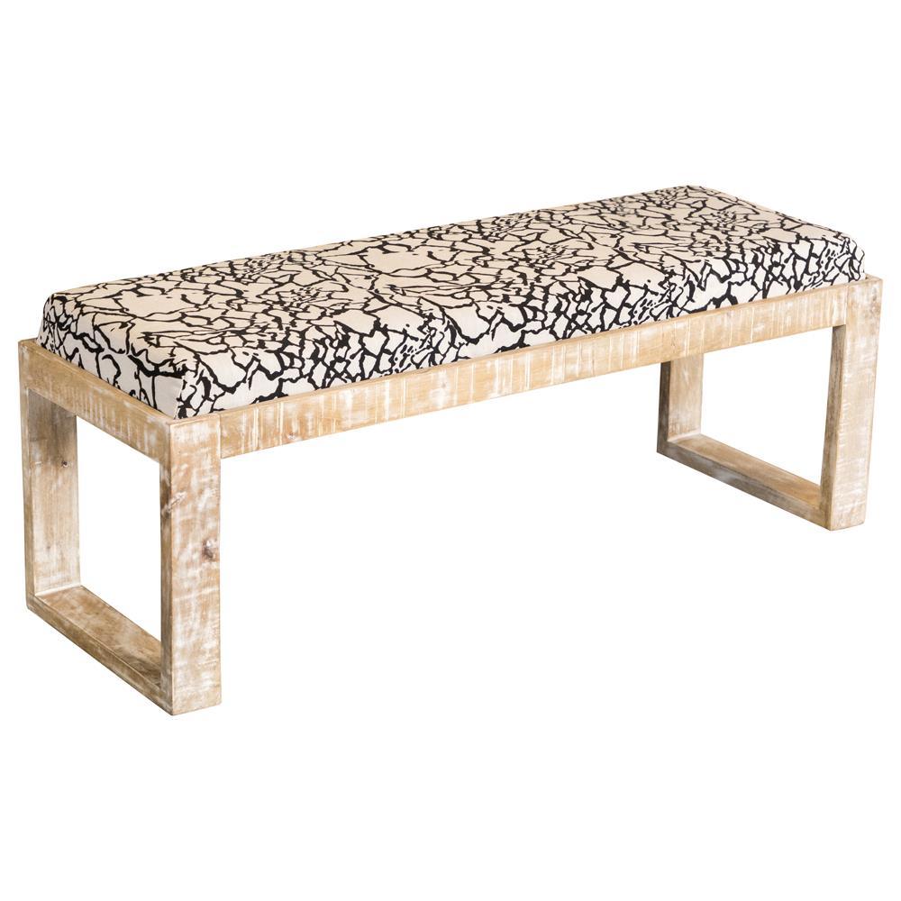 Aiden Black/White Sled Leg Upholstered Accent Bench by Coaster at Eve Furniture