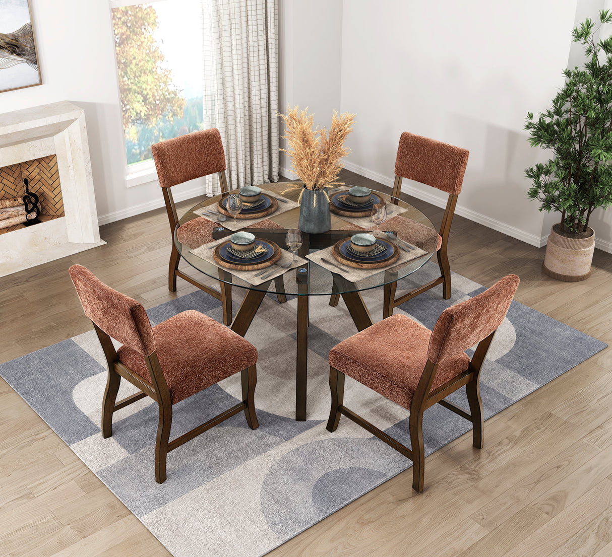 Aiden Rust Dining Chair, Set of 2 by Homelegance at Eve Furniture
