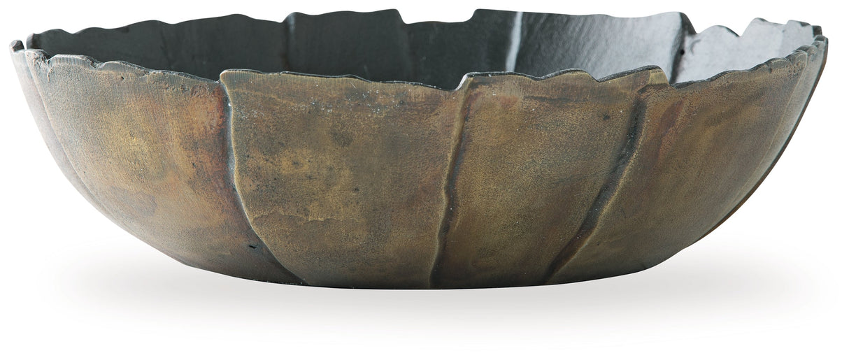 Aidman Black/Antique Gold Finish Bowl by Ashley at Eve Furniture