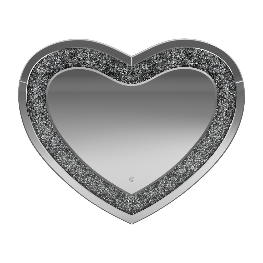 Aiko Silver Heart Shape Wall Mirror by Coaster at Eve Furniture