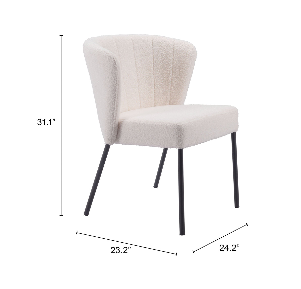 Aimee Cream Dining Chair (Set of 2) by Zuomod at Eve Furniture