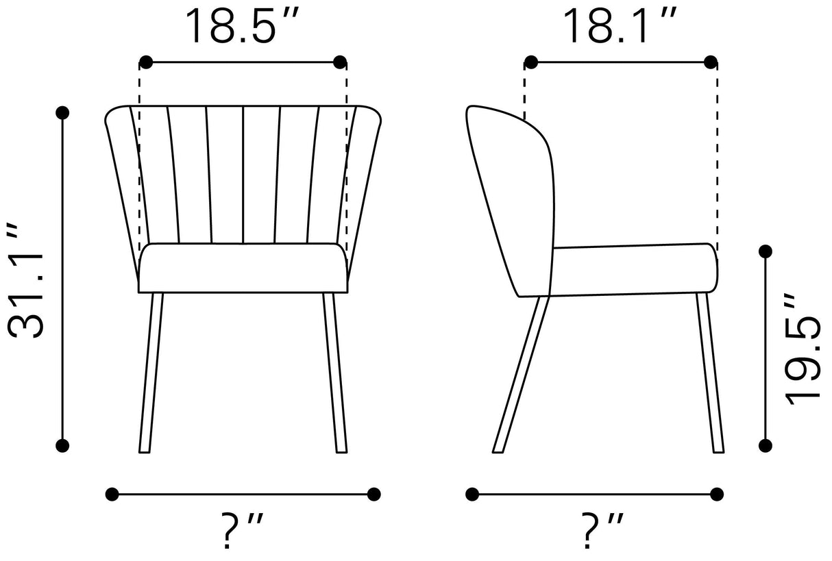 Aimee Gray Dining Chair (Set of 2) by Zuomod at Eve Furniture