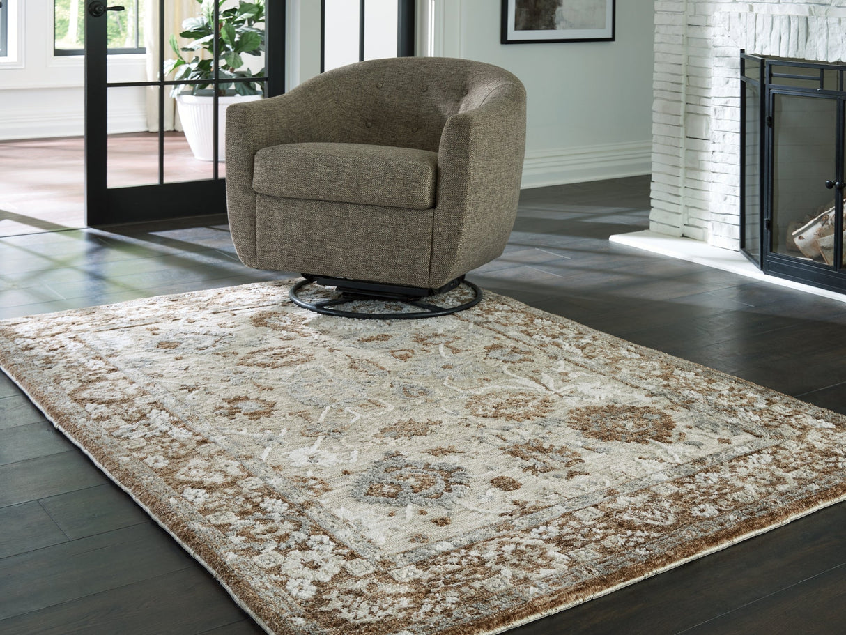 Ainswick Brown/Beige/Gray Memory Foam Medium Rug by Ashley at Eve Furniture