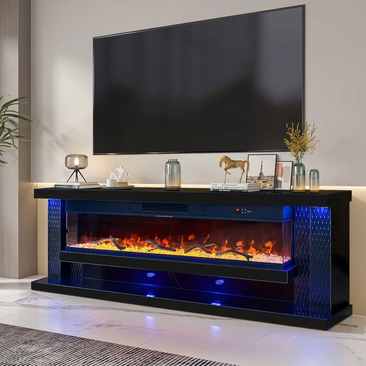 Aira Black Fireplace by New Era Innovations at Eve Furniture