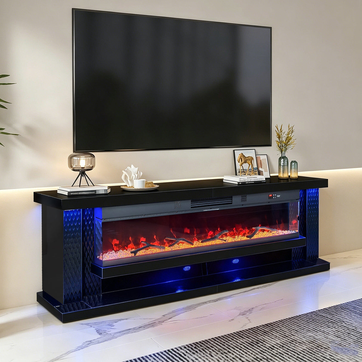 Aira Black Fireplace by New Era Innovations at Eve Furniture