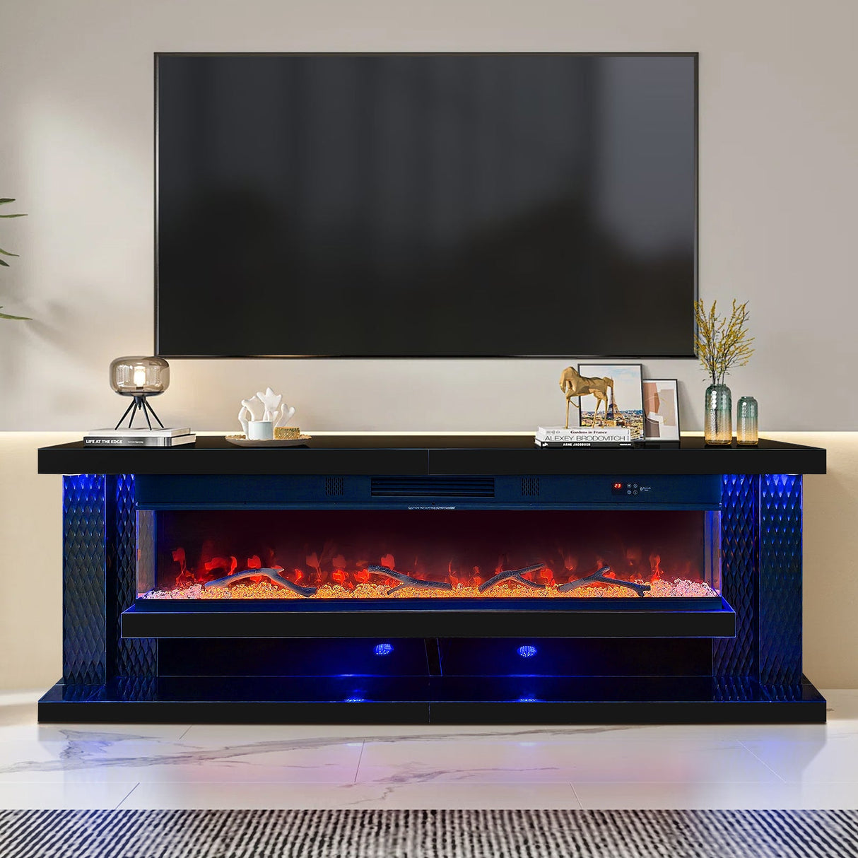 Aira Black Fireplace by New Era Innovations at Eve Furniture
